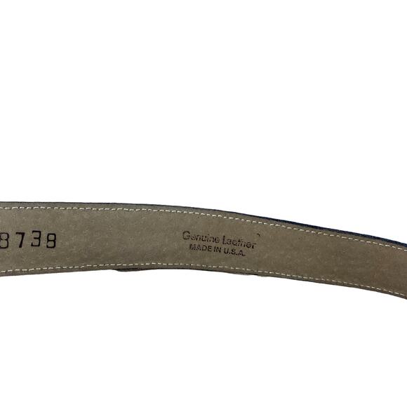 Vintage Anne Klein Leather Embossed Brown Belt Gold Lion Head Logo Size S - Picture 5 of 5